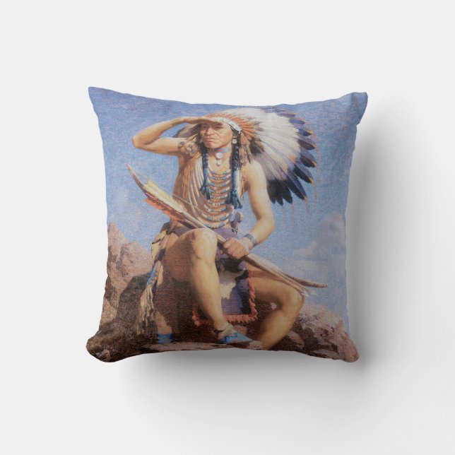 Indische Scout Native American MoJo Pillow Kussen (Voorkant)