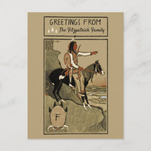 Indische scout op paardenpleisterij Briefkaart