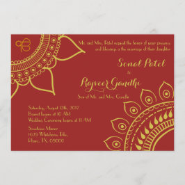 Indische SIkh Ik Onkar Wedding Invite Mehndi Sange Kaart