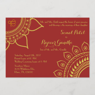 Indische SIkh Ik Onkar Wedding Invite Mehndi Sange Kaart
