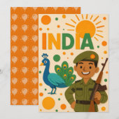 Indische soldaat met Kaart (Voorkant / Achterkant)