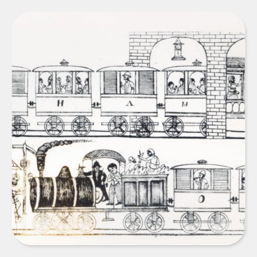 Indische spoorweg vierkante sticker (Voorkant)