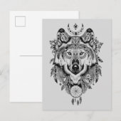 Indische stam Wolf Briefkaart (Voorkant / Achterkant)