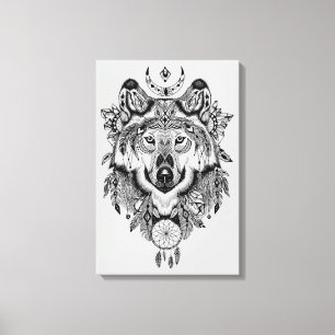 Indische stam Wolf Canvas Afdruk