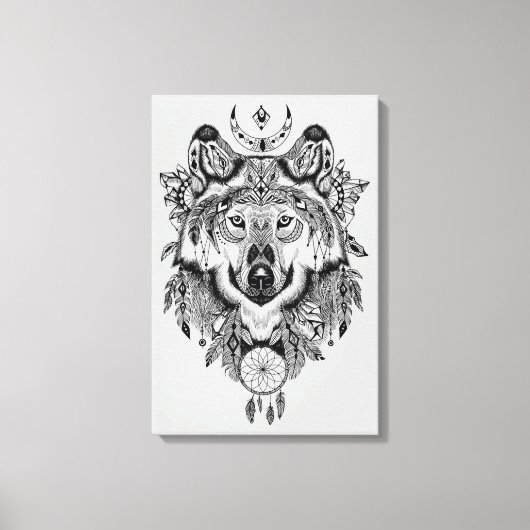 Indische stam Wolf Canvas Afdruk (Voorkant)