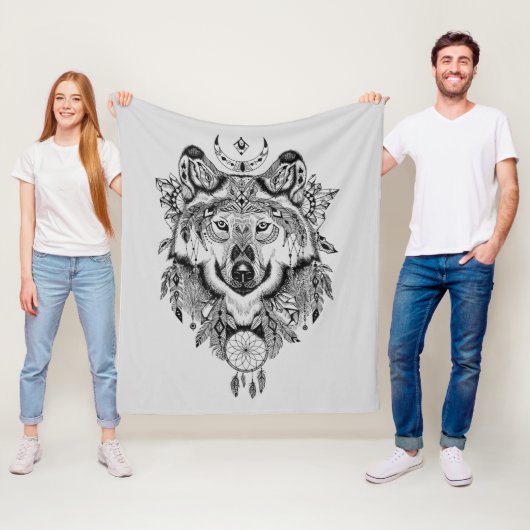 Indische stam Wolf Fleece Deken (In situ)