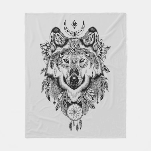 Indische stam Wolf Fleece Deken (Voorkant)