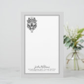 Indische stam Wolf | Jouw namen toevoegen Briefpapier (Staand voorkant)