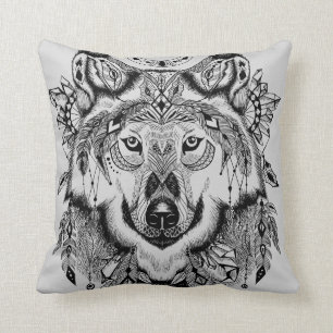 Indische stam Wolf Kussen