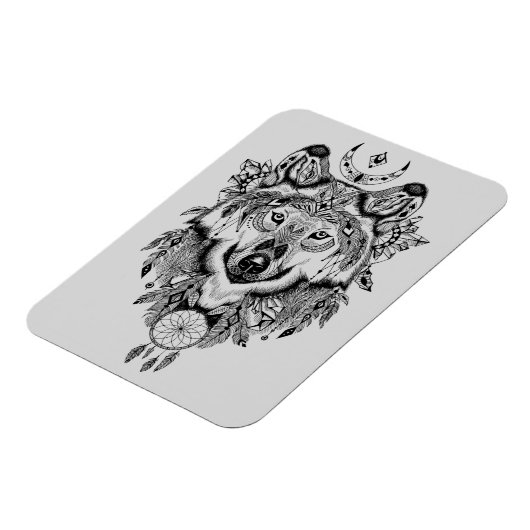 Indische stam Wolf Magneet (Linkerzijde)