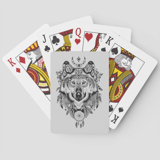 Indische stam Wolf Pokerkaarten (Achterkant)