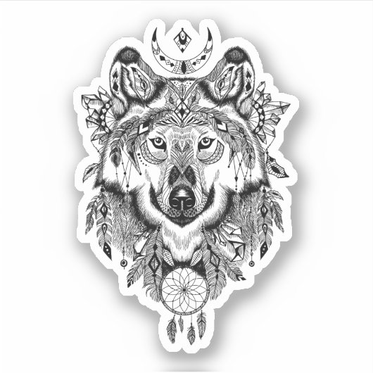 Indische stam Wolf Sticker (Voorkant)