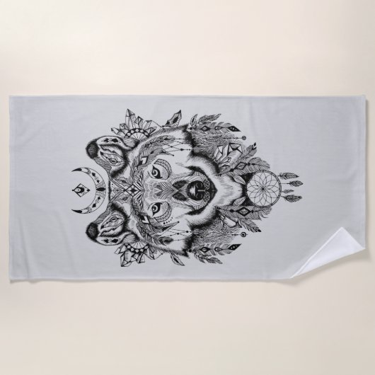 Indische stam Wolf Strandlaken (Voorkant)