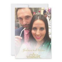 Indische Stijl Foto Overlay Red Gold Modern Wedden