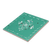 Indische Stijl Groen 2 Floral Tile Tegeltje (Zijkant)