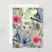 Indische stijltijgerpatroon Briefkaart (Voorkant / Achterkant)