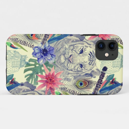  Indische stijltijgerpatroon Case-Mate iPhone Case (Achterkant (horizontaal))