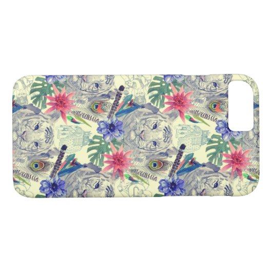  Indische stijltijgerpatroon Case-Mate iPhone Case (Achterkant (Horizontaal))