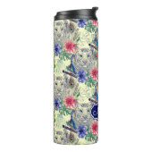  Indische stijltijgerpatroon | Jouw namen toevoege Thermosbeker (Gedraaid links)