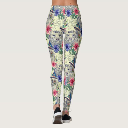  Indische stijltijgerpatroon Leggings (Achterkant)