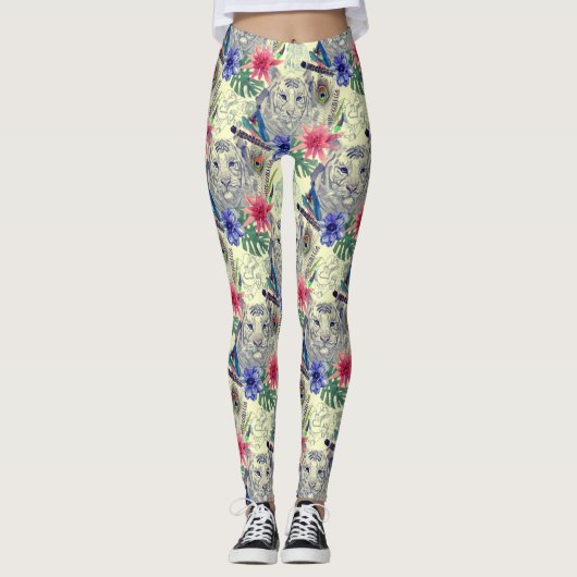  Indische stijltijgerpatroon Leggings (Voorkant)