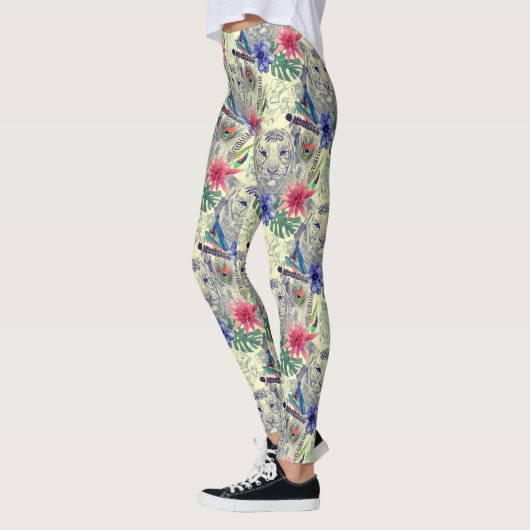  Indische stijltijgerpatroon Leggings (Links)