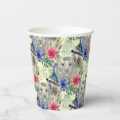  Indische stijltijgerpatroon Papieren Bekers (Achterkant)