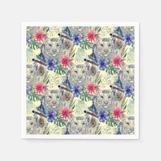  Indische stijltijgerpatroon Servet (Voorkant)