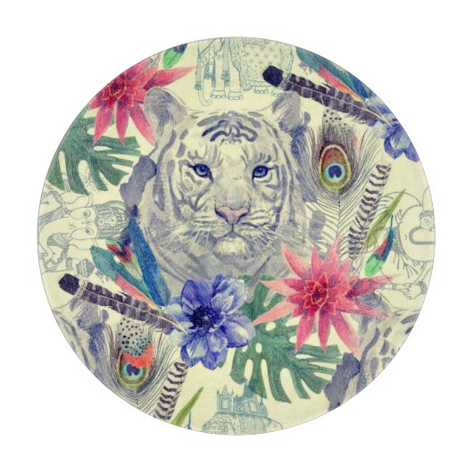  Indische stijltijgerpatroon Snijplank (Voorkant)