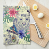 Indische stijltijgerpatroon Theedoek (Quarter Fold)