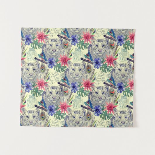  Indische stijltijgerpatroon Wandkleed (Voorkant (horizontaal))