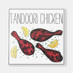 Indische Tandoori Chicken Food Illustration Art Magneet