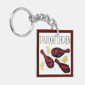 Indische Tandoori Chicken Food Illustration Art Sleutelhanger (Voorkant Links)