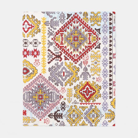 Indische tapijtschelp-sierpatroon. Etnische Mandal Fleece Deken (Voorkant)