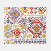 Indische tapijtschelp-sierpatroon. Etnische Mandal Fleece Deken (Voorkant (Horizontaal))