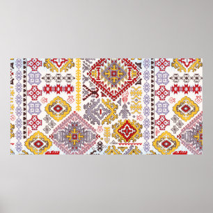 Indische tapijtschelp-sierpatroon. Etnische Mandal Poster
