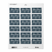Indische Teal Argyle Witte Script Retouradres Etiket (Full Sheet)