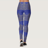 Indische tempelblauwe leggings-yoga leggings (Achterkant)