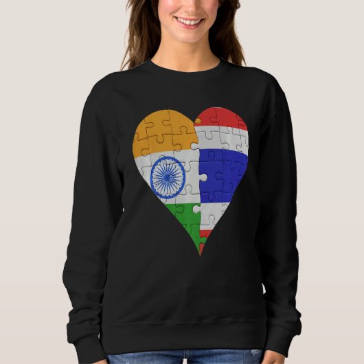Indische Thaise vlag Heart Trui (Voorkant)