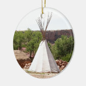 Indische theepee, pionierdorp, Utah Keramisch Ornament (Links)