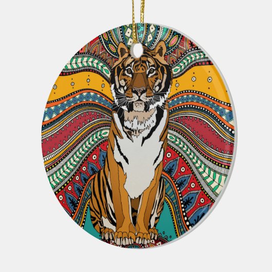 Indische tijger keramisch ornament (Links)