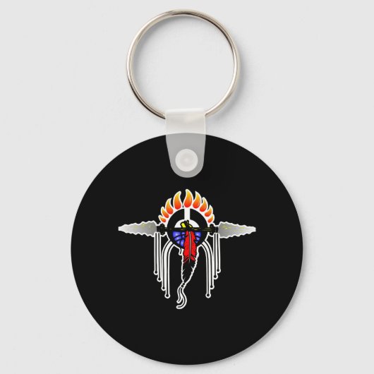 Indische totem Black Sleutelhanger (Voorkant)