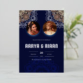 Indische traditionele huwelijksakte folie uitnodiging (Staand Voorkant)