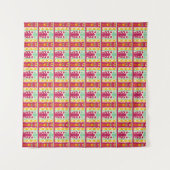 Indische Traditionele Textiel Ontwerp Illustratie Wandkleed (Voorkant (horizontaal))