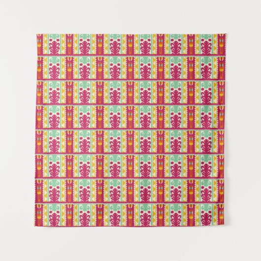 Indische Traditionele Textiel Ontwerp Illustratie Wandkleed (Voorkant)