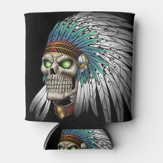 Indische tribale orthodoxe schedelbuis blikjeskoeler (Voorkant)