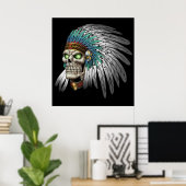 Indische tribale orthodoxe schedelbuis poster (Thuiskantoor)