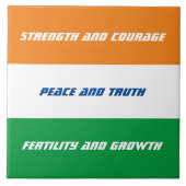 Indische Tricolor Vlag Tiranga & Betekenis van kle Tegeltje (Voorkant)