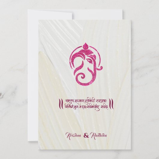 Indische trouw Ganesha hindoe uitnodiging (Voorkant)