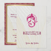 Indische trouw Ganesha hindoe uitnodiging (Voorkant / Achterkant)